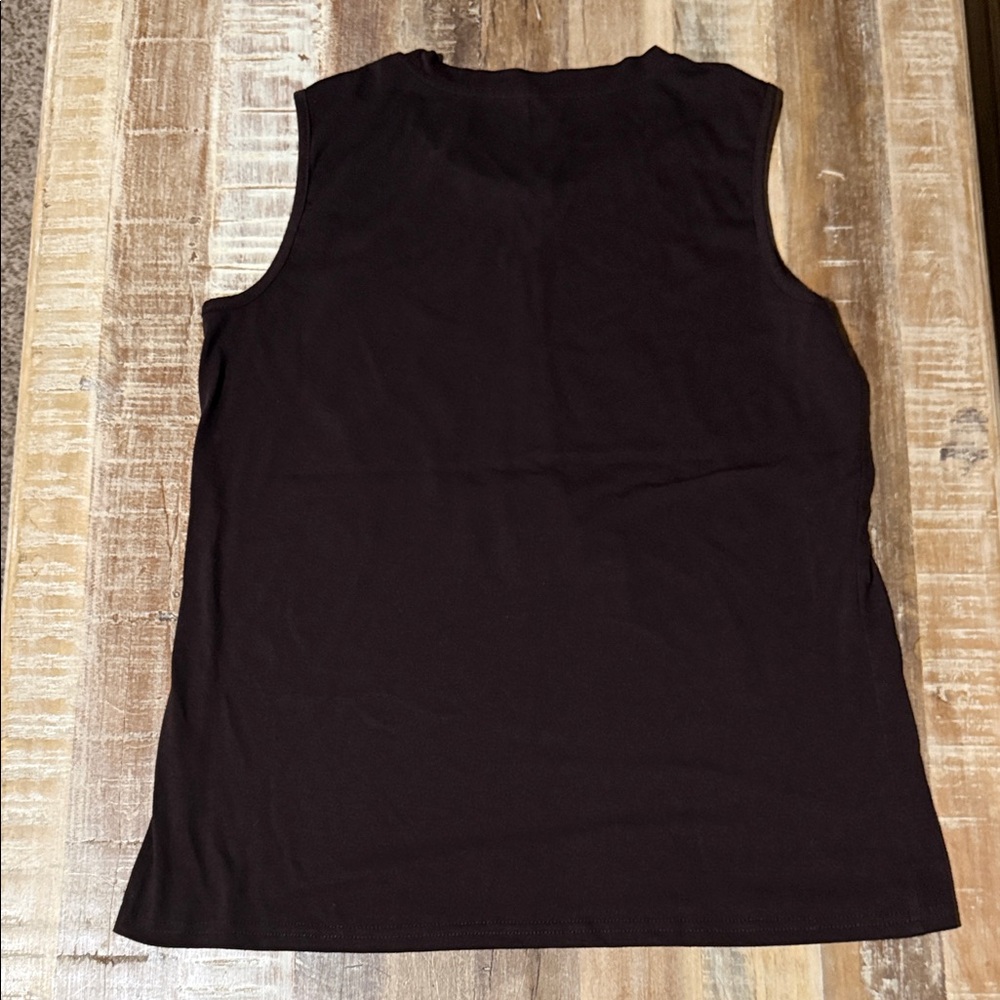 Like New brown sleeveless graphic tee - Picture 2 of 3